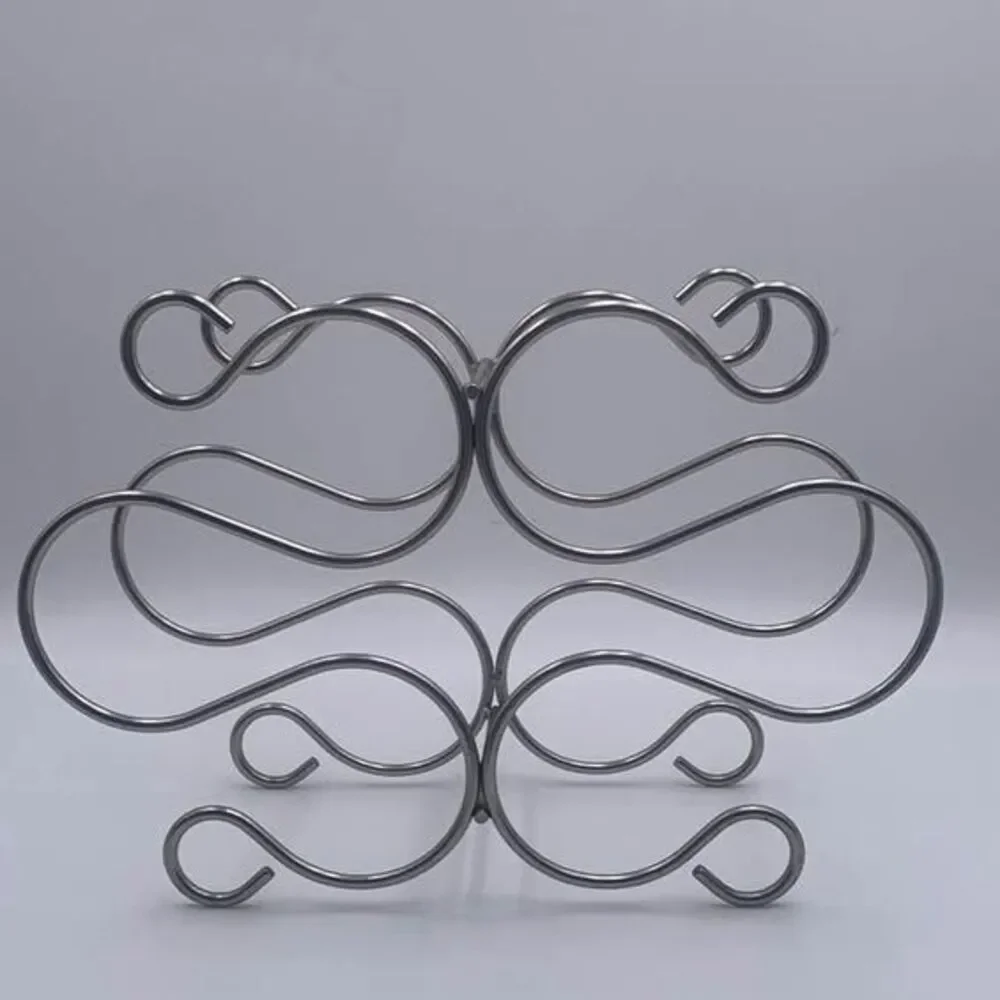 Vintage MCM Chrome Wine Holder 6 Bottle Freestanding Tabletop Wine Rack